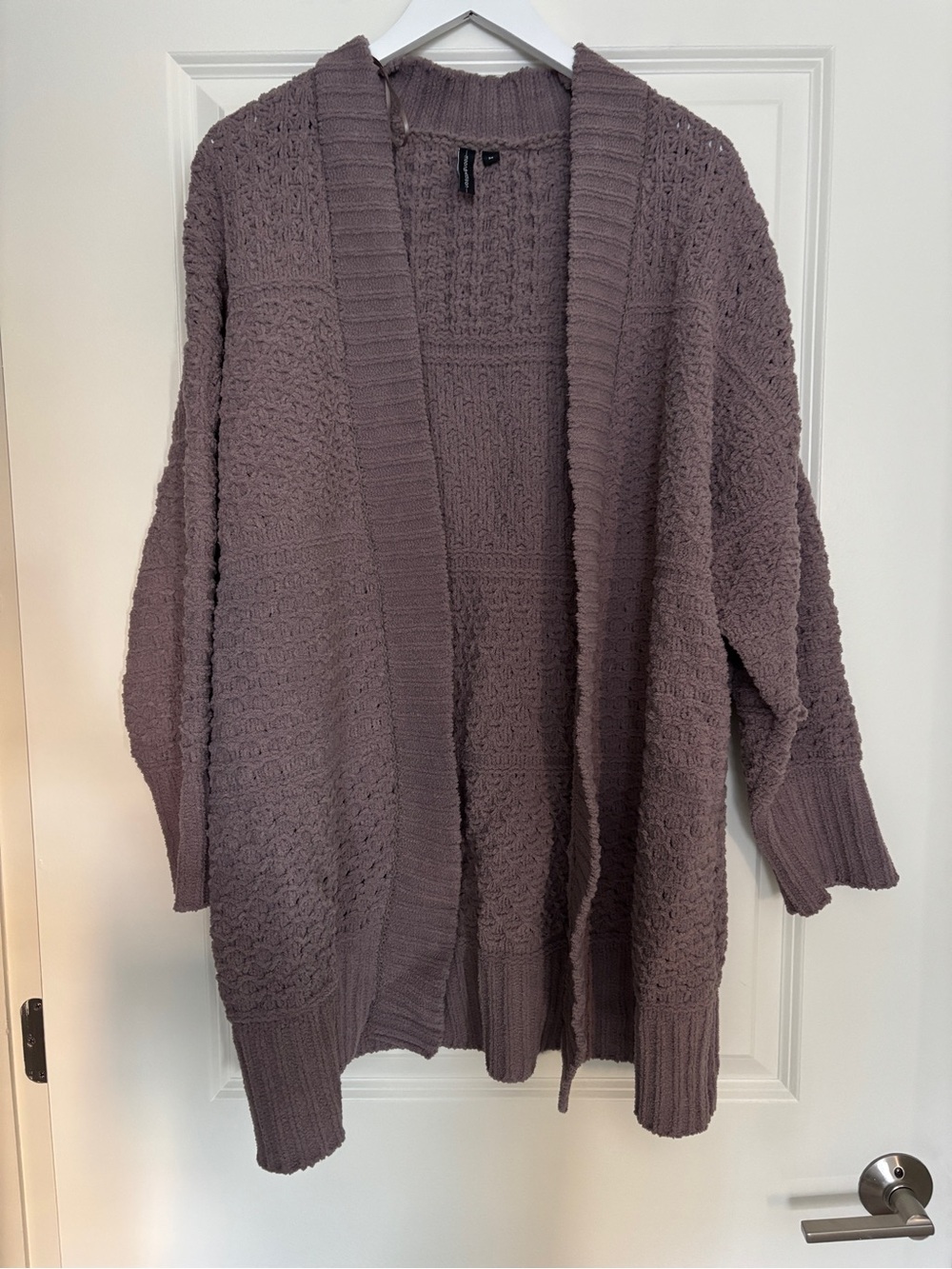 Open-Front Chunky Knit Cardigan Sweater